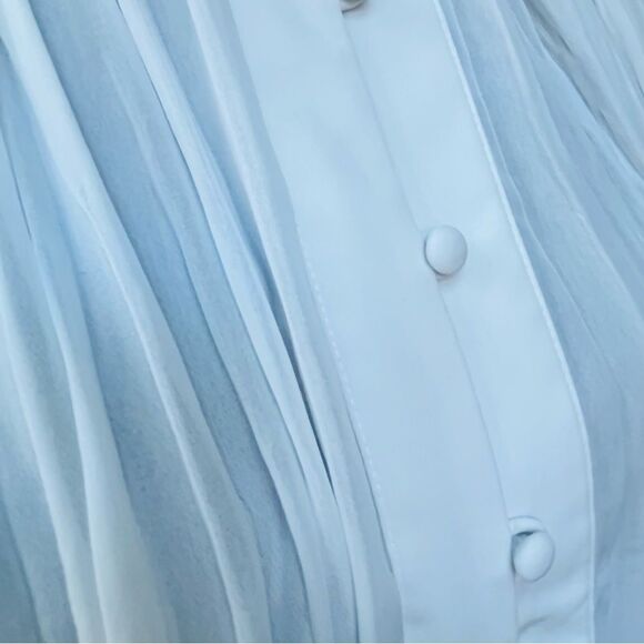 Alexis Fully Pleated Crepe Blouse Oversized Size Small White Long Sleeve Top - Picture 7 of 10